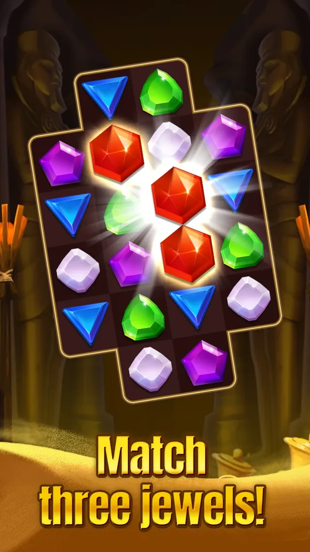 Tabuleiro em forma de losango com gemas coloridas em Cleopatra's Jewels